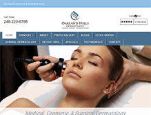 Tablet Screenshot of oaklandhillsdermatology.com